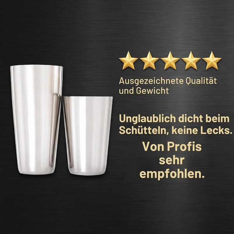 Barfly Superfly Blech-Set Cocktail-Shaker, 510 ml und 800 ml, schweres Edelstahl, (M37161) Aus Schwe