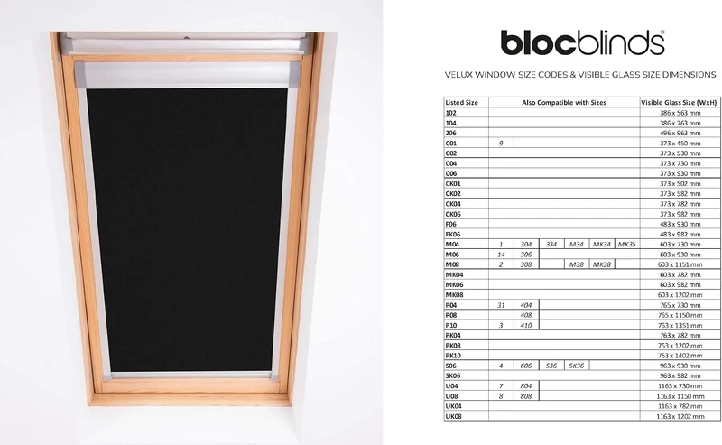 Bloc Skylight Rollo Für Velux Dachfenster Blockout, schwarz, P04 P04 Für Velux Dachfenster Black, P0