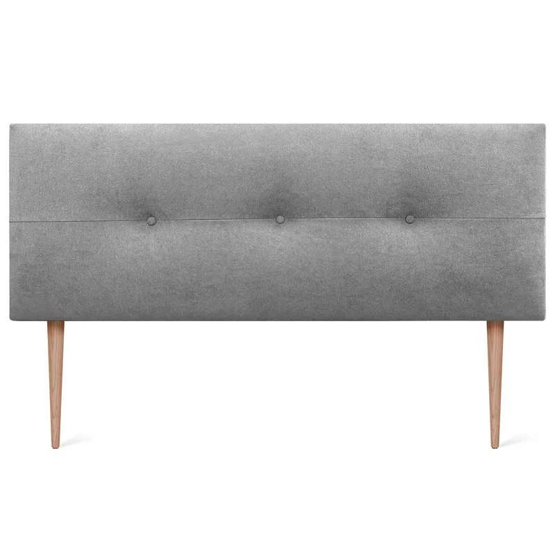 DHOME Kopfteil aus Kunstleder oder Stoff AQUALINE Pro Kopfteil Polsterkopfteil Luxusbett (Stoff Grau