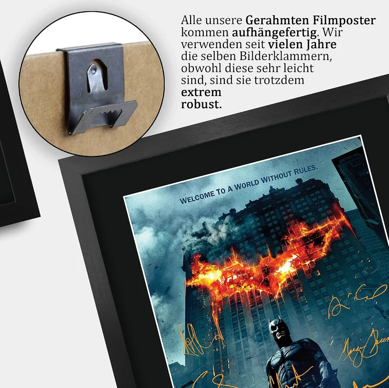 HWC Trading The Dark Knight Batman A3 Gerahmte Signiert Gedruckt Autogramme Bild Druck-Fotoanzeige G