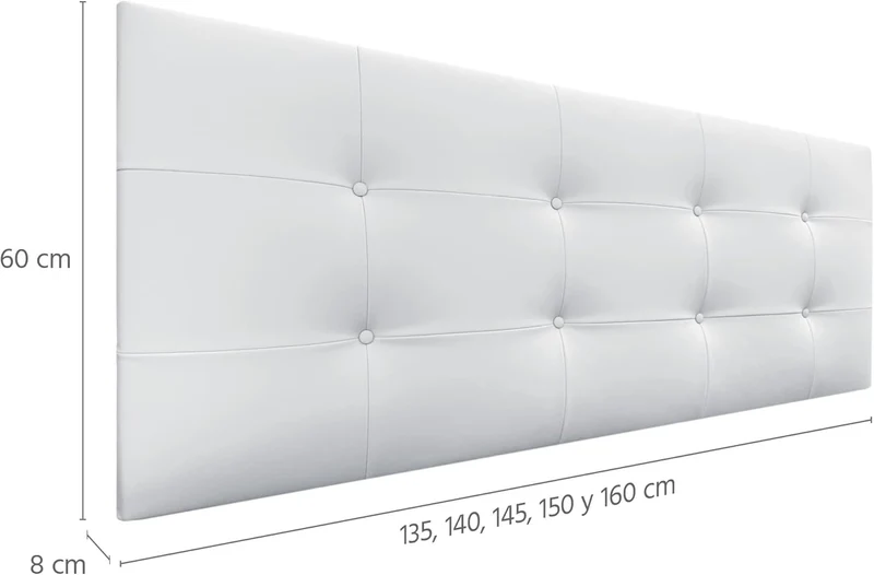 DHOME Kopfteil, gepolstertes Bett Kopfteil 8cm dick. Gepolstertes Kopfteil ACUALINE Stoff und Kunstl