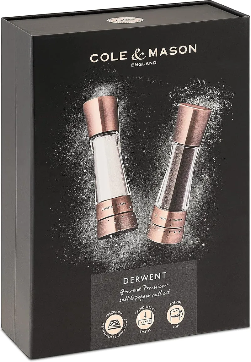 Cole & Mason H59418G Derwent Salz und Pfeffer Mühle Set (Kupfer) / Cole & Mason H611928CS Dover Edel
