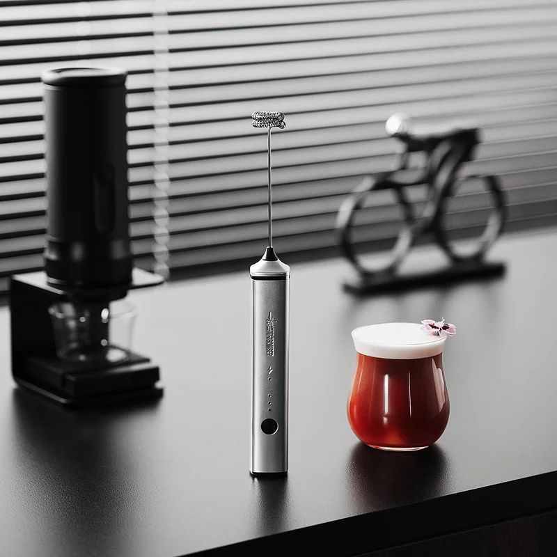 MHW-3BOMBER Handheld Electric Milk Frother（Silver/Black/White）