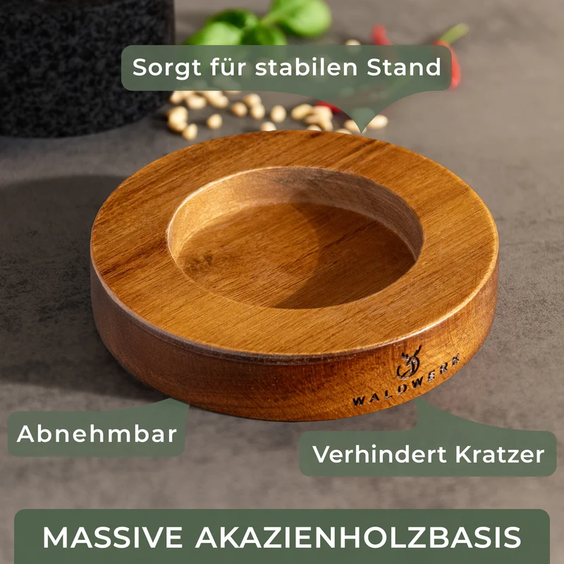 Mörser mit Stößel 12cm Akazie
