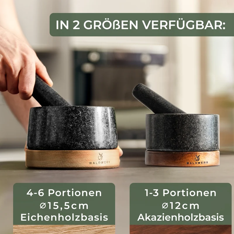 Mörser mit Stößel 12cm Akazie