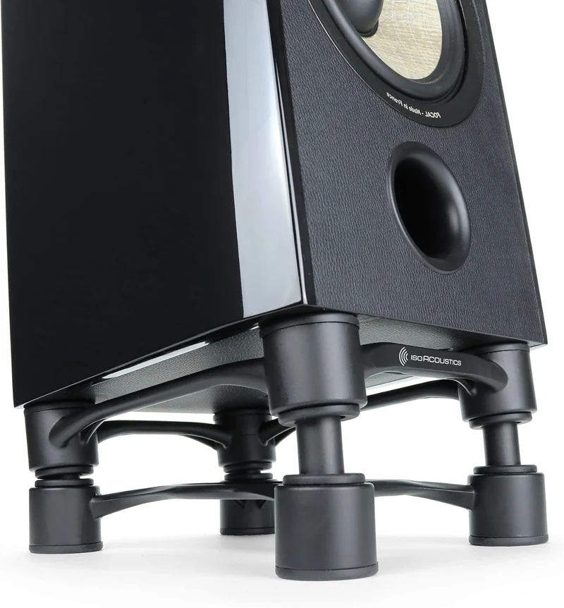 IsoAcoustics Aperta-Serie mit Lautsprecherstativen, schwingungsdämpfend, mit einstellbarer Neigung: