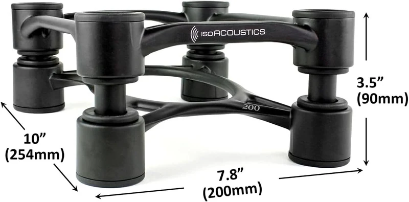 IsoAcoustics Aperta-Serie mit Lautsprecherstativen, schwingungsdämpfend, mit einstellbarer Neigung: