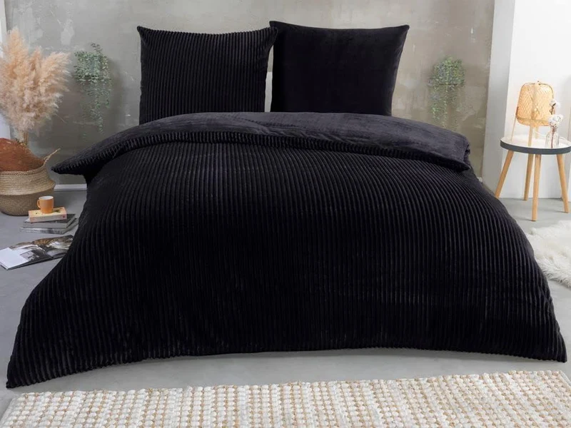 Kuscheli® Winter Wende Plüsch Bettwäsche 135 x 200 od. 155 x 220 mit 80x80 Kissenbezug Cashmere-Touc