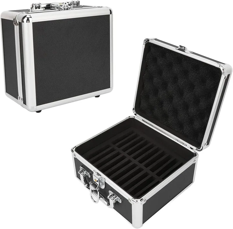 2.5-Zoll-Festplatten-Aufbewahrungsbox,Festplattengehäuse, Aluminiumlegierung, 20 Einschübe, doppelte