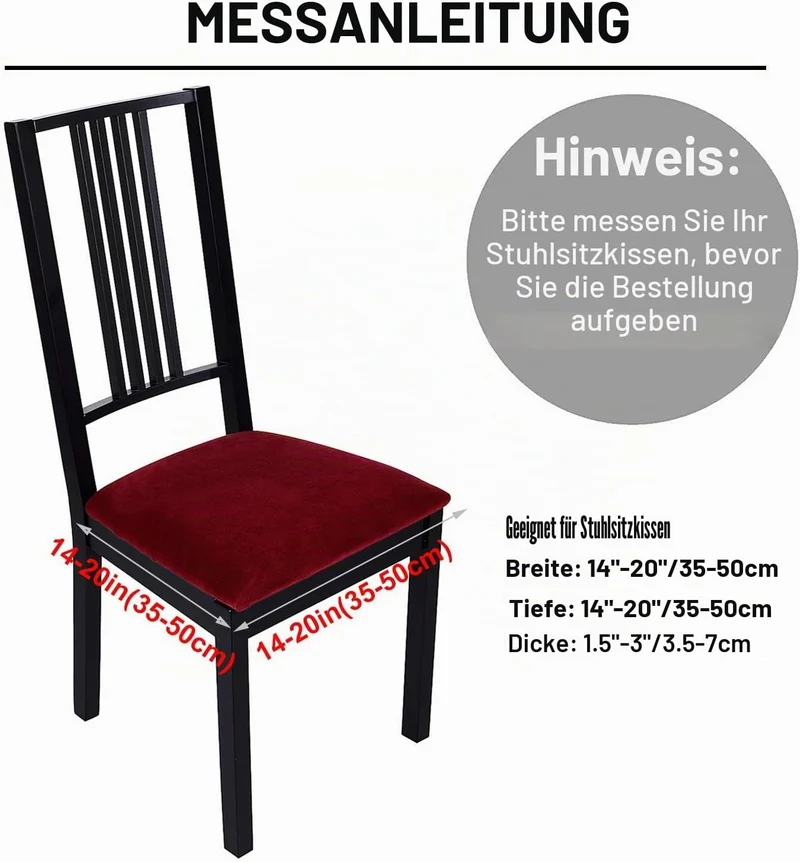 Homaxy Stuhlbezug Sitzfläche Samt Weich Sitzbezug Stuhl Stretch-sitzbezüge für Esszimmerstühle Abwas