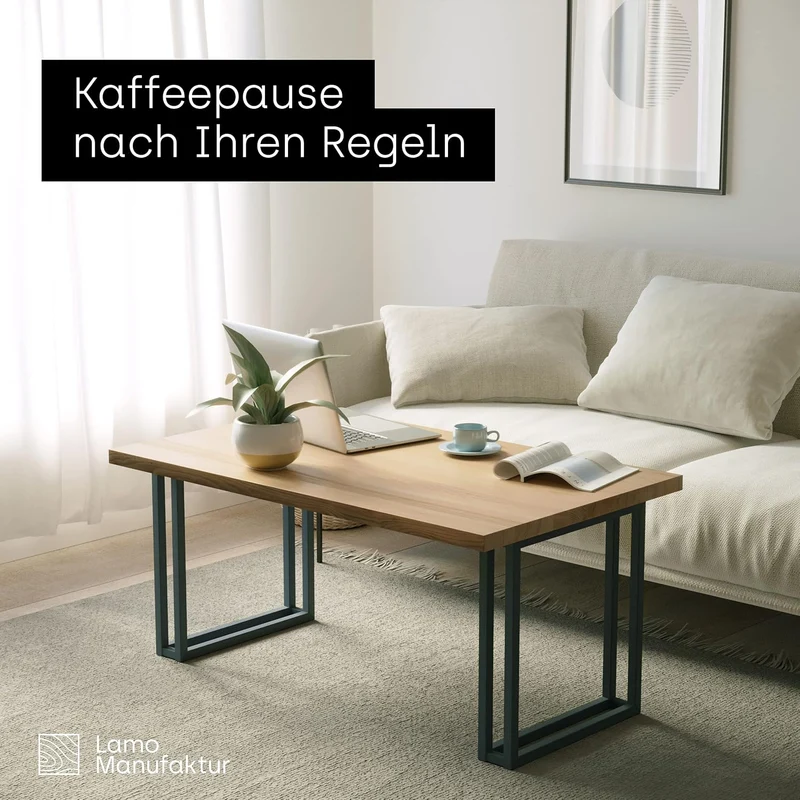 LAMO Manufaktur Holzplatte für Schreibtisch Tischplatte Massivholz Schreibtischplatte 100x80 cm, Nat