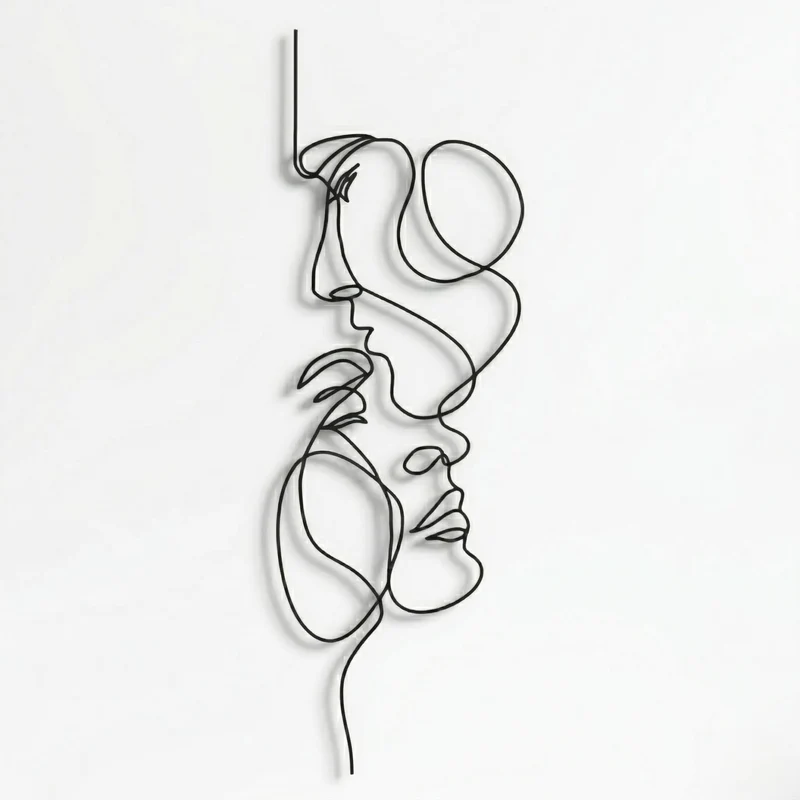 Dekadron Love Line Wall Art Wandkunst Metall 2-seitig, minimalistische Kunst, geometrische Kunst, Li