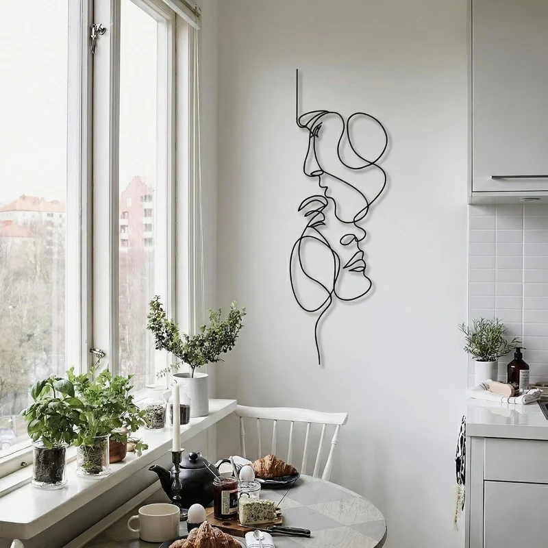 Dekadron Love Line Wall Art Wandkunst Metall 2-seitig, minimalistische Kunst, geometrische Kunst, Li