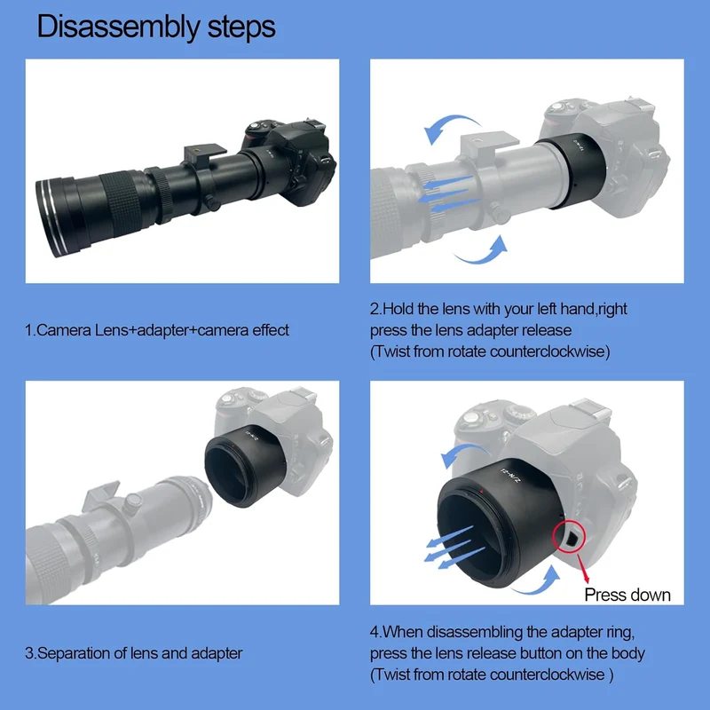 T2-Niko Z Objektivadapter Adapterring,T-Mount T2 Schraubgewinde Objektiv Kompatibel für Nikon Z 7 un