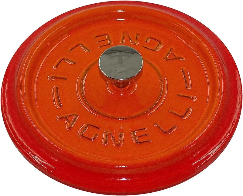 Pentole Agnelli COGHSRP10428O Slowcook-Auflauf mit 2 Griffen und Deckel, Gusseisen, Orange, 6,7 Lite