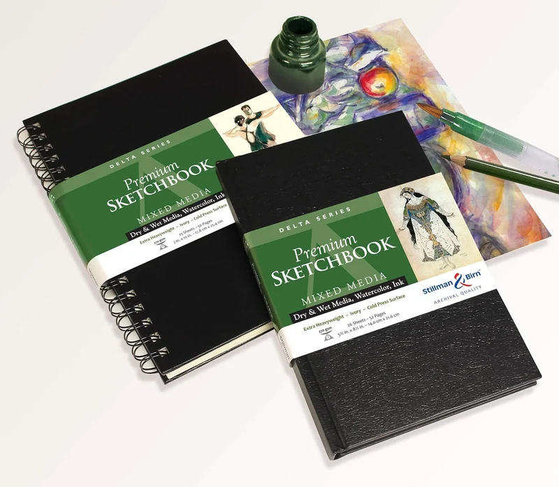 Stillman & Birn Skizzenbuch DELTA Spiral, 25 Blatt, 270 g, 22, 9 x 30, 5 cm 9" x 12" 270 gsm (Extra