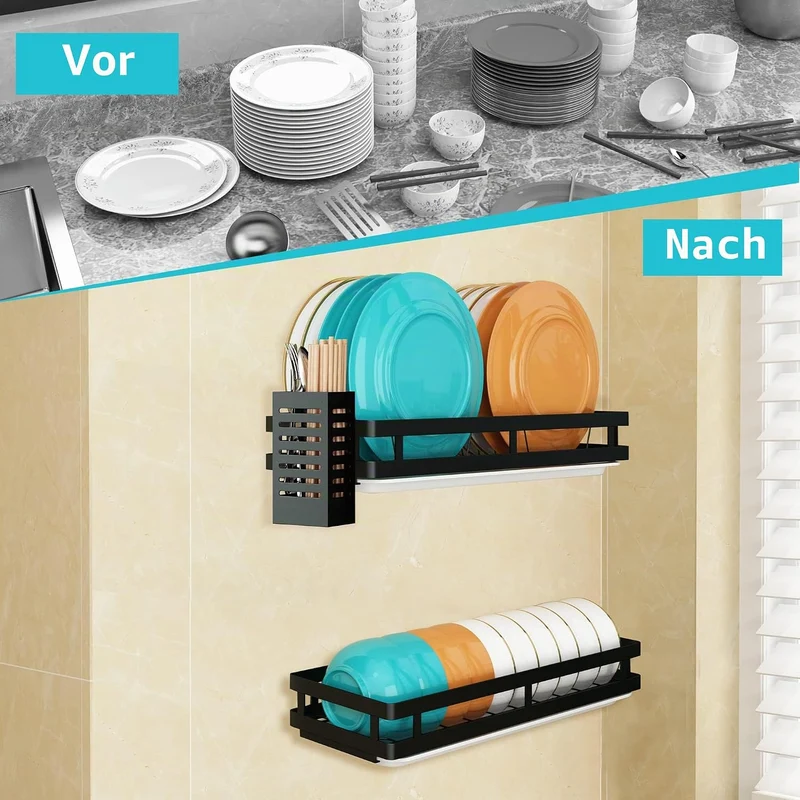 SUPFIRM Abtropfgestell aus Edelstahl, zur Wandmontage, für Obst und Gemüse, Aufbewahrungskorb mit Ab
