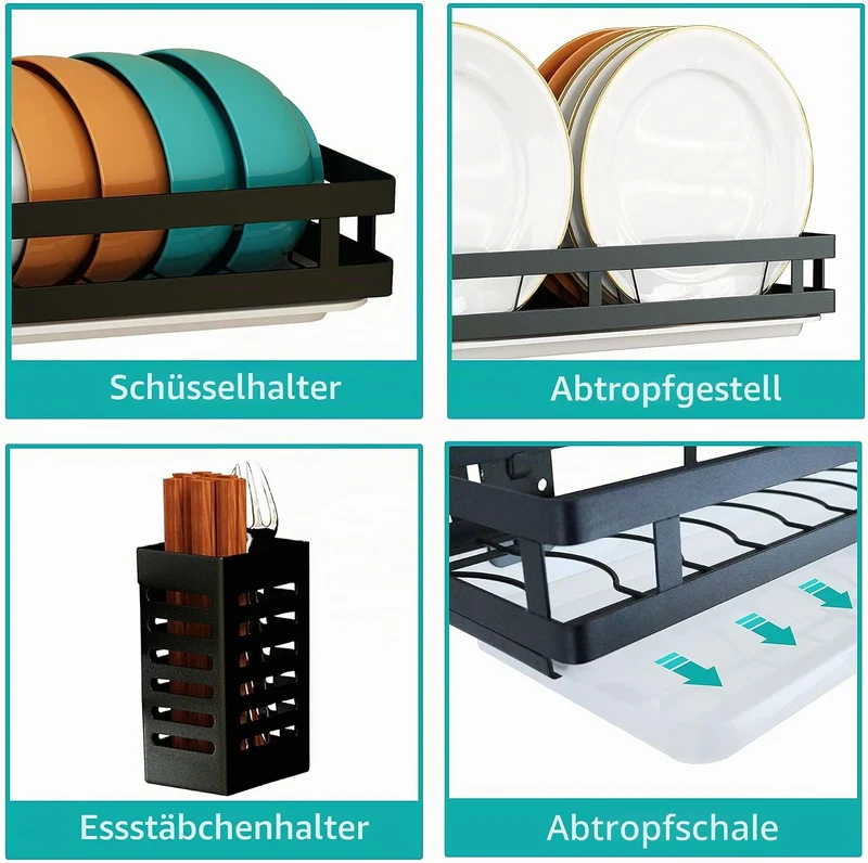 SUPFIRM Abtropfgestell aus Edelstahl, zur Wandmontage, für Obst und Gemüse, Aufbewahrungskorb mit Ab
