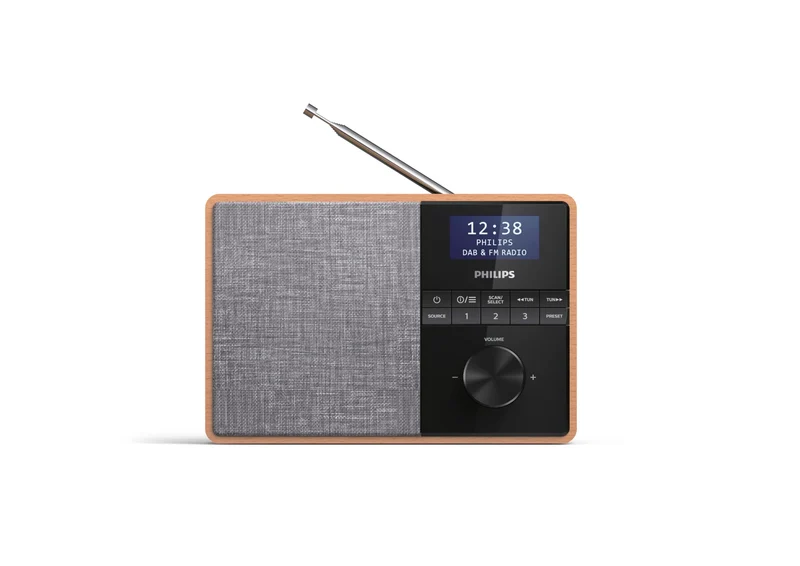 Philips R5505/10 Radio Mit Bluetooth (Holzgehäuse, DAB+/UKW-Radio, 3"-Breitband-Lautsprechertreiber,