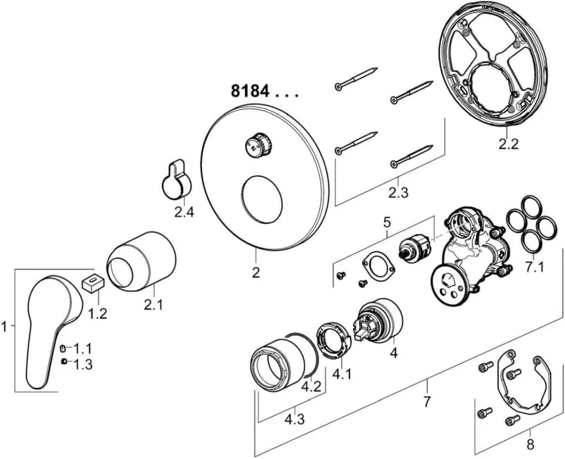 Hansa 81849083 Fertigmontageset / Einhand-Wannen-Batterie HANSAMIX | Warm-Kalt Kennzeichnung, schrom