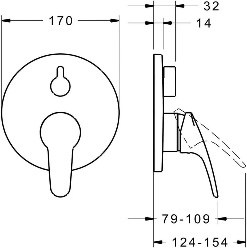 Hansa 81849083 Fertigmontageset / Einhand-Wannen-Batterie HANSAMIX | Warm-Kalt Kennzeichnung, schrom
