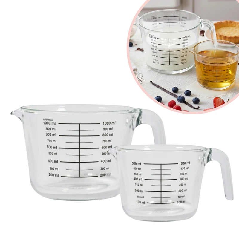 Kikis Glasschüssel mit Skala - 2er Set