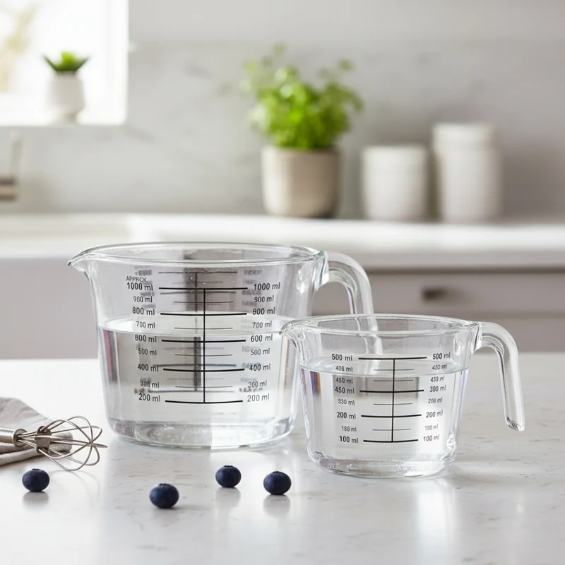 Kikis Glasschüssel mit Skala - 2er Set