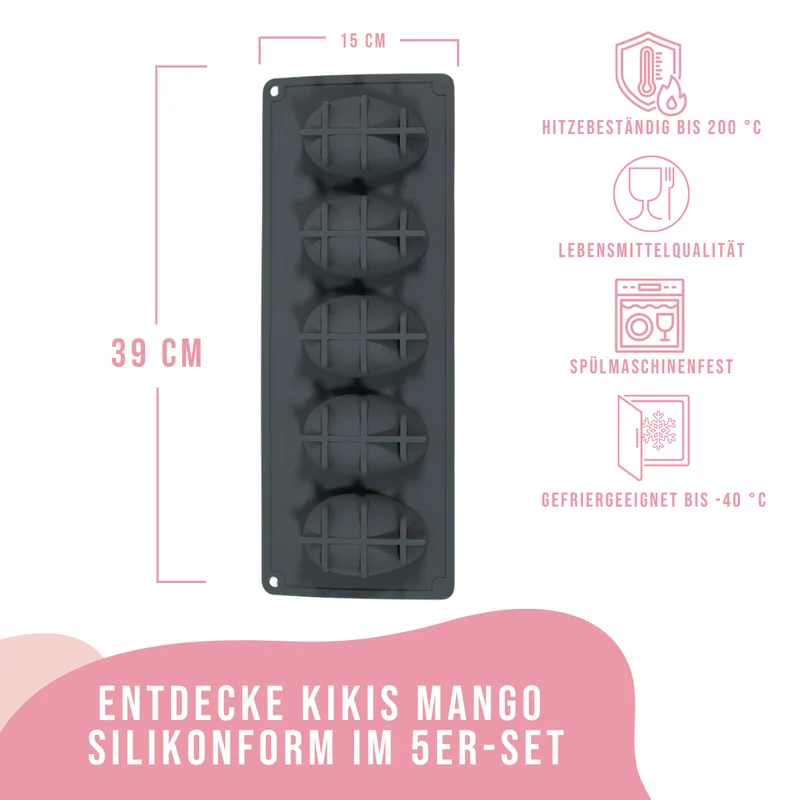 Kikis Mango Silikonform 5er