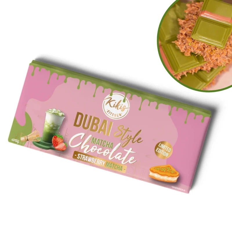 Kikis Dubai Style Chocolate - Strawberry Matcha 🍫