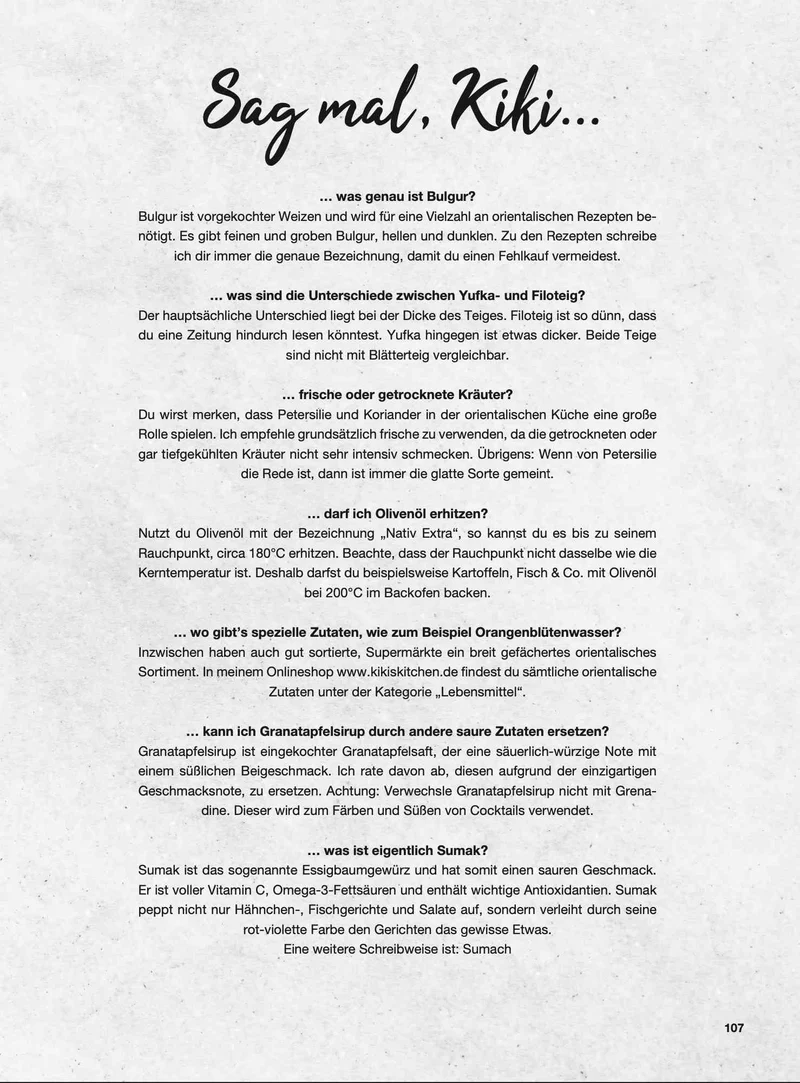 Kikis Oriental Kitchen - Kochbuch