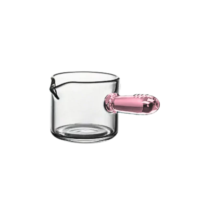 Neu: Kikis Messbecher aus Glas mit pinkem Griff - 60ml