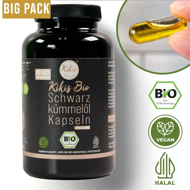 Kikis Schwarzkümmelöl BIGPACK Kapseln BIO - VEGAN