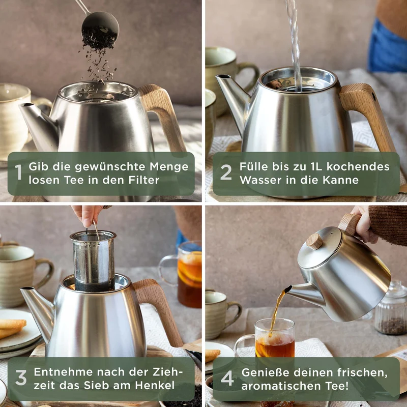 Doppelwandige Teekanne