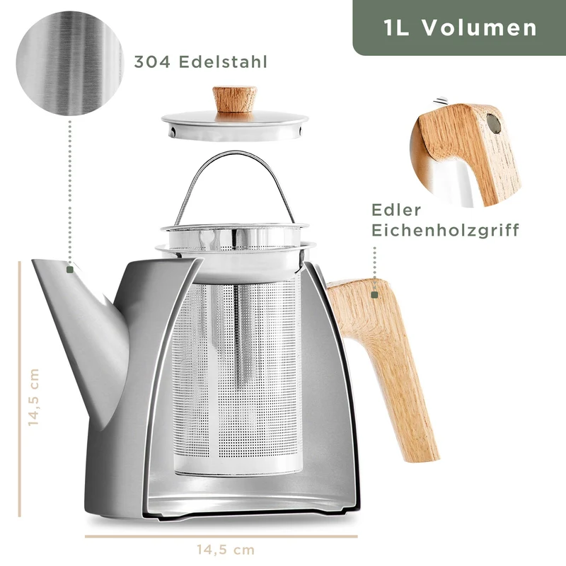 Doppelwandige Teekanne