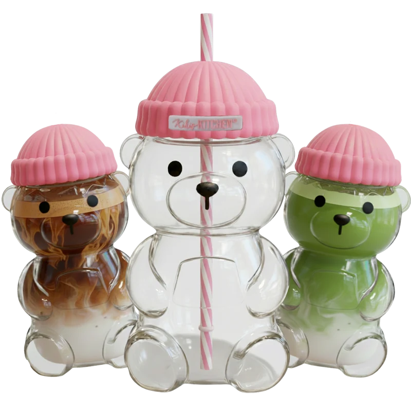 Kikis Bear Cup Glass - Rosa