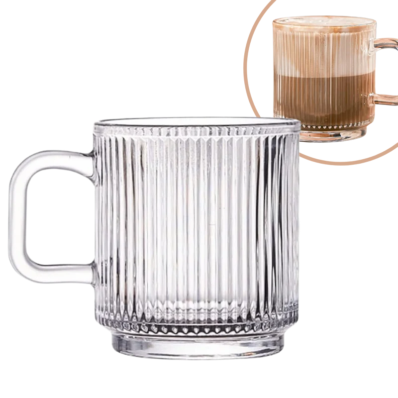 Kikis Ripple Glas mit Griff - 360ml