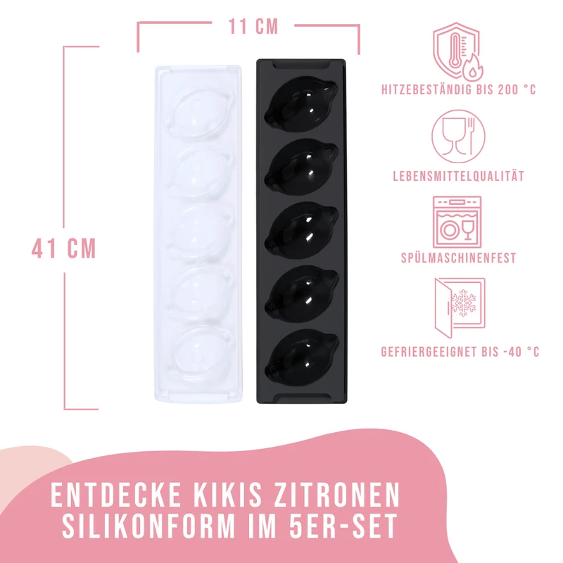 Kikis Zitronen Silikonform 5er
