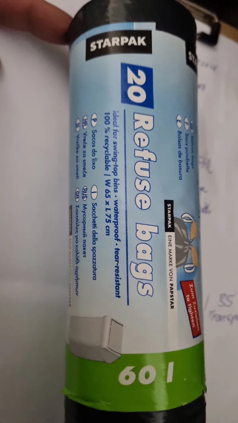 Müllsack - Müllbeutel 1er 20 Tüten 60L mit Zugband für RP