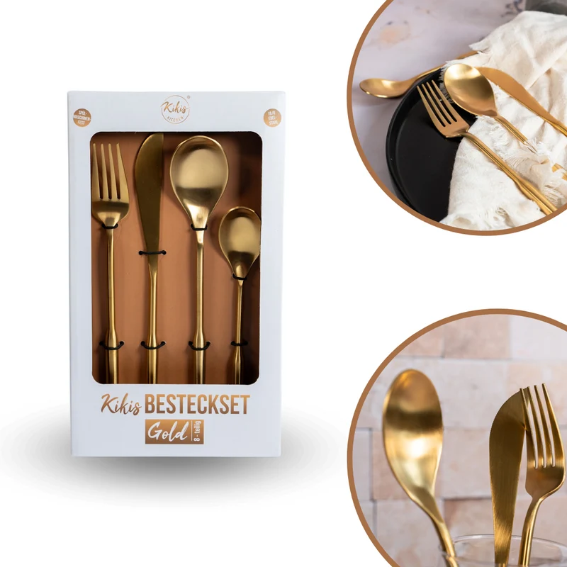 Neu: Kikis Besteckset 8 tlg - GOLD
