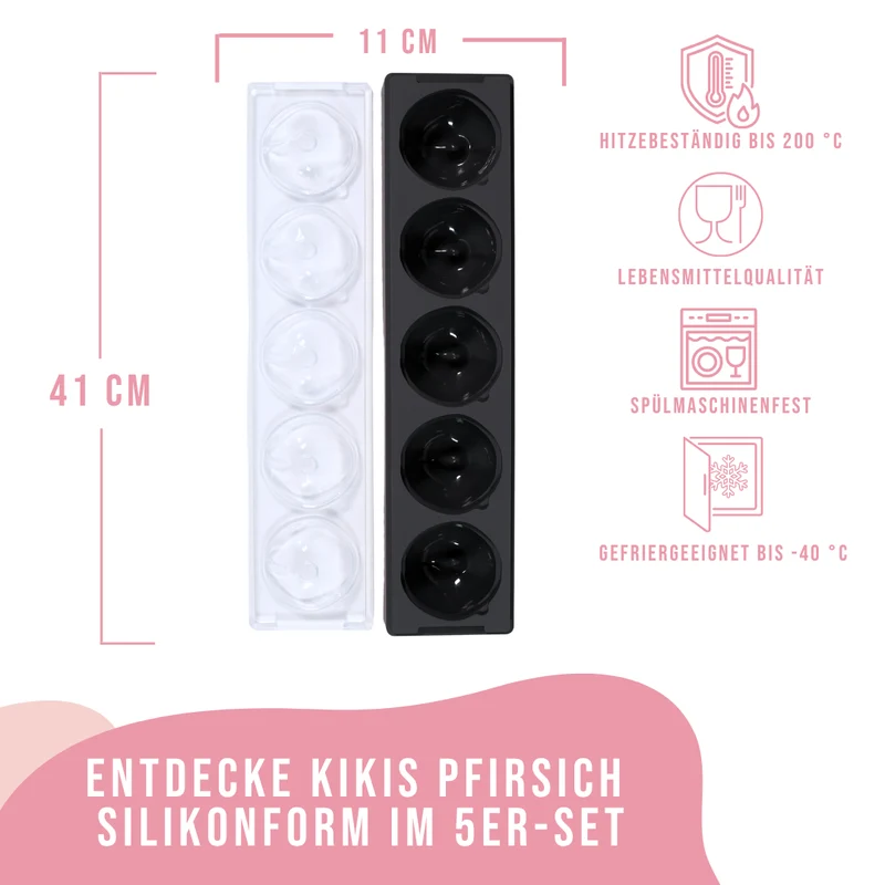 Kikis Pfirsich Silikonform 5er