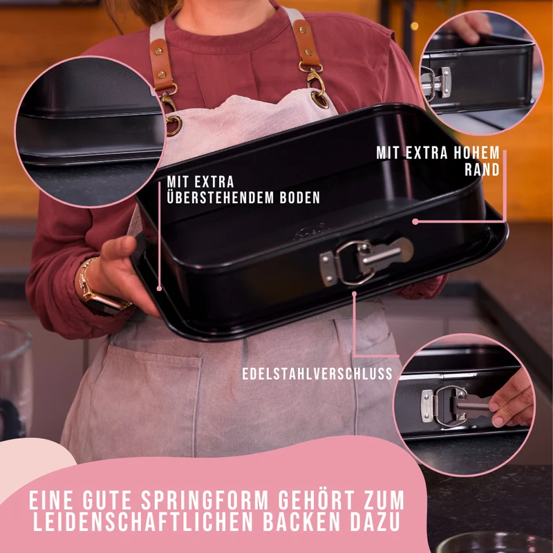 Kikis Springform eckig groß - BLACK EDITION