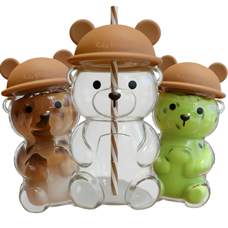 Kikis Bear Cup Glass - Braun