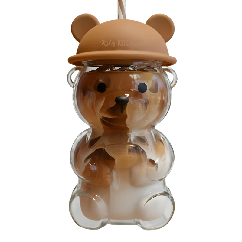 Kikis Bear Cup Glass - Braun