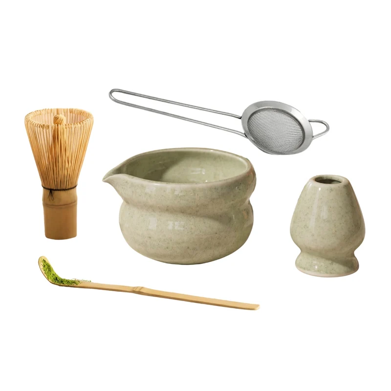 Kikis Matcha Set green - Chasen, Sieb, Schale, Halter & Löffel