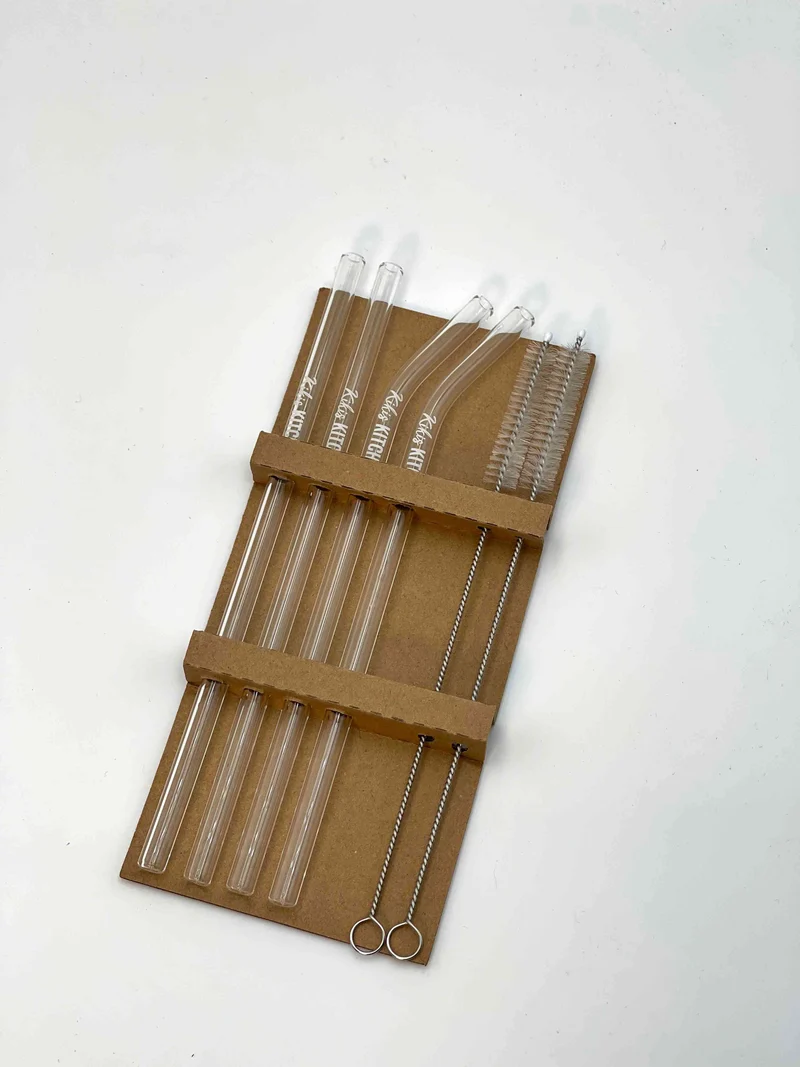 Kikis Glasstrohhalm 6er Set