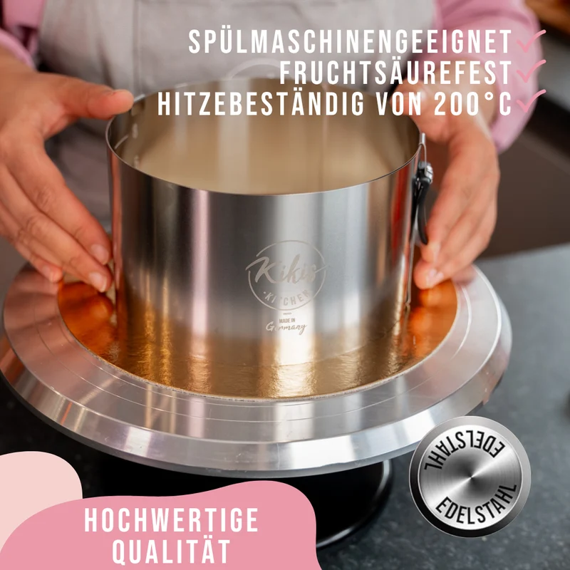 Kikis Tortenring KLASSIK mit Klemmhebel & Skala
