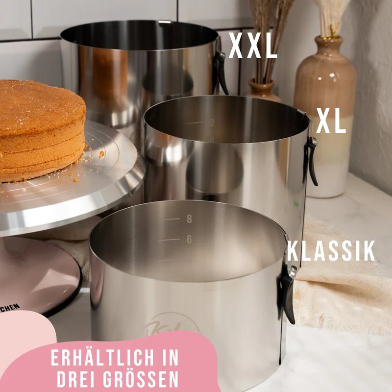 Kikis Tortenring KLASSIK mit Klemmhebel & Skala